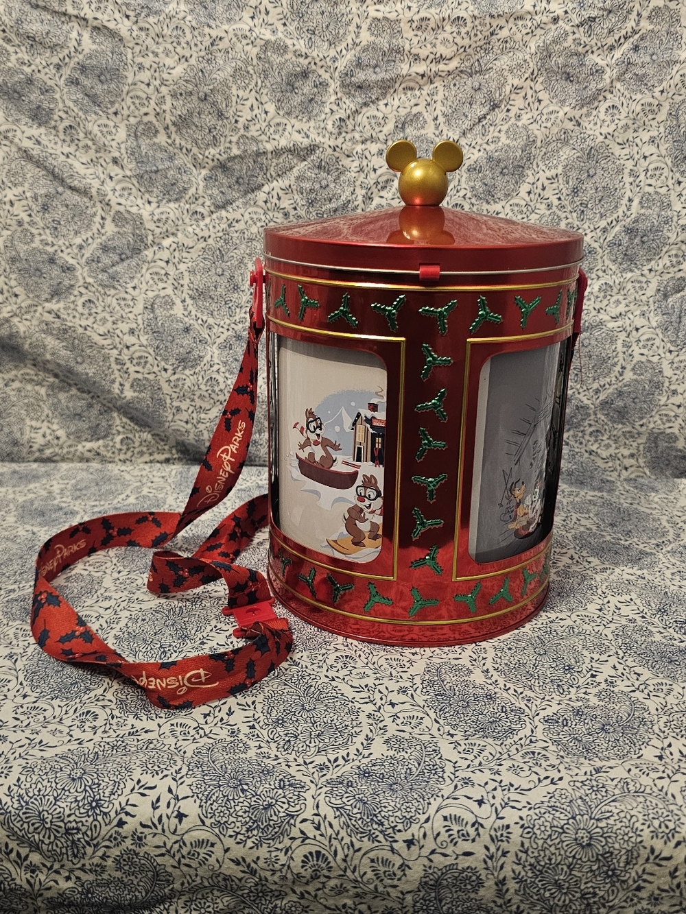 Disney Parks Holiday Christmas Mickey & Friends Musical Rotating Popcorn Bucket